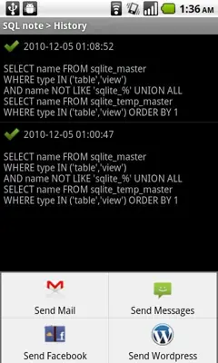 SQL note android App screenshot 0